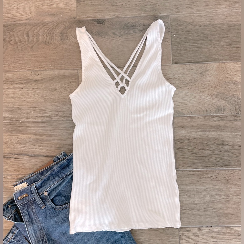 Express White Strappy Tank Top
